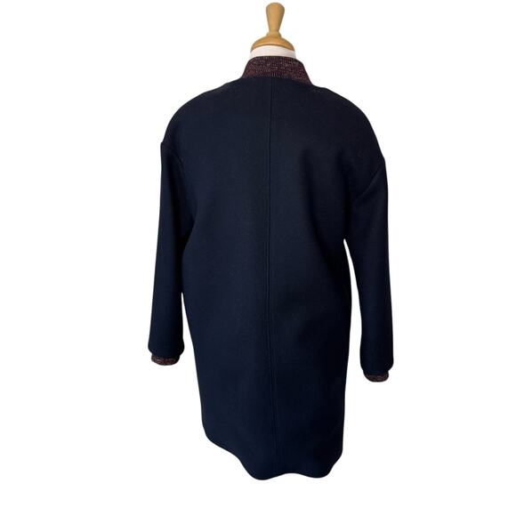 Des Petits Hauts MAURICETTE Stadium Coat Wool Marine Navy Size 1/Small - Picture 5 of 13